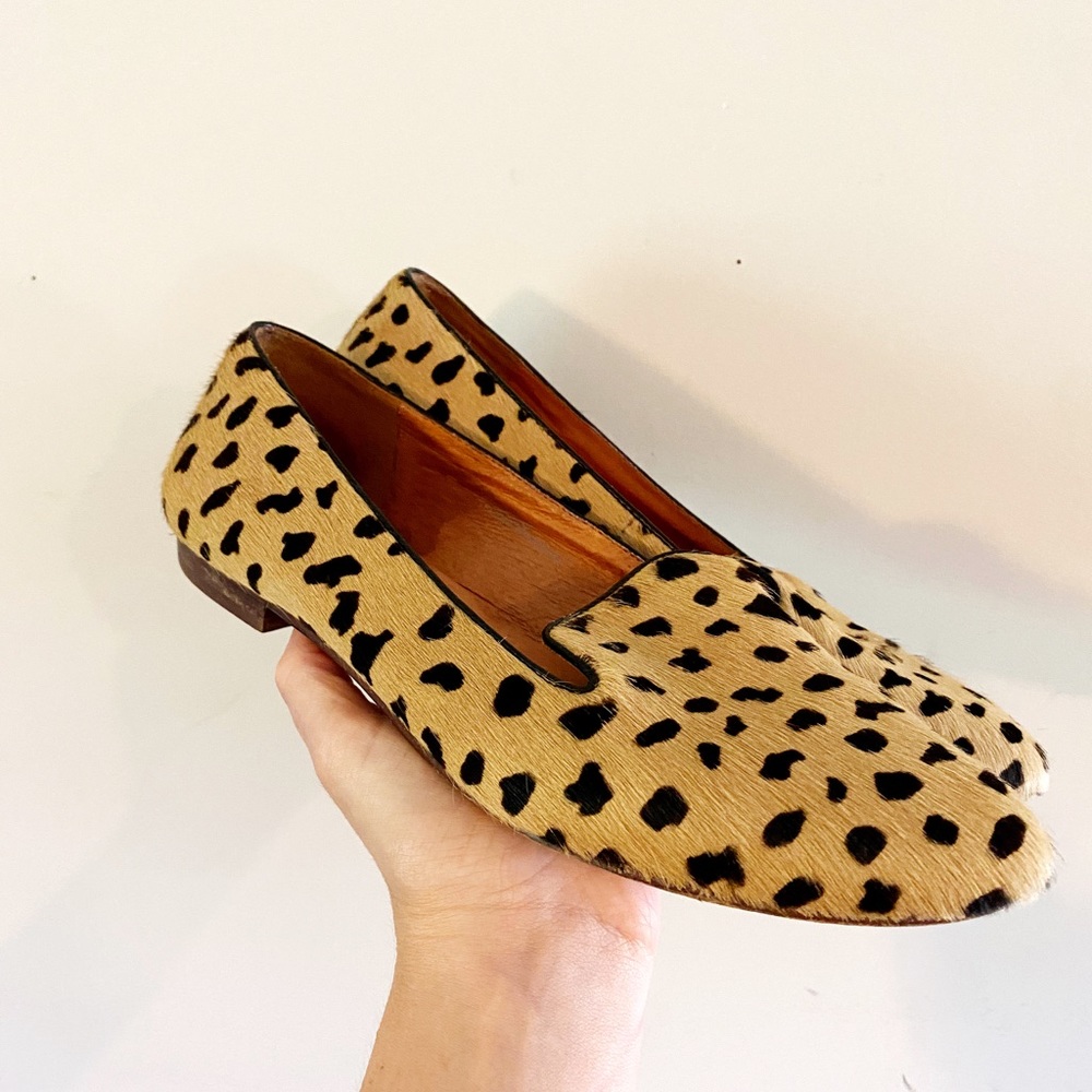 Madewell Sz 9 Calf Hair Leopard print Loafer Flats